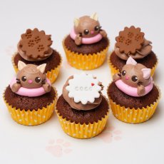 Photo2: Cat Cupcake Box(Cute|12pcs|Vanilla&Choco) (2)