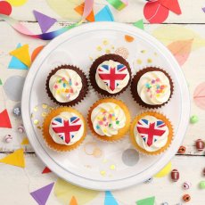 Photo1: World Friendly Cupcake Box (flags | 6 pieces) (1)