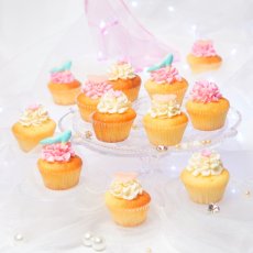 Photo2: Mini Girly Cupcake Box (Pink & Blue | 24)  (2)