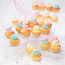 Photo1: Mini Girly Cupcake Box (Pink & Blue | 24)  (1)