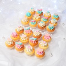 Photo6: Mini Girly Cupcake Box (Pink & Blue | 24)  (6)